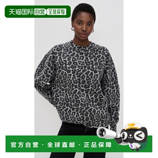 1h可退 香港直邮ANINE BING 女士 Miles 灰色豹纹卫衣 colorful花