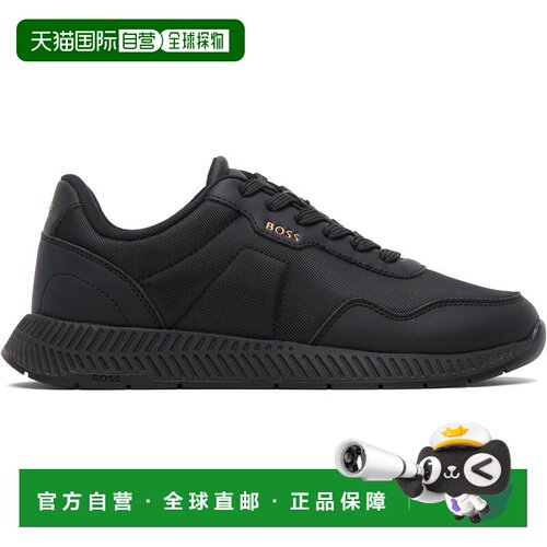 1h可退 香港直邮BOSS 波士 男士 黑色运动鞋 50536481 black黑色