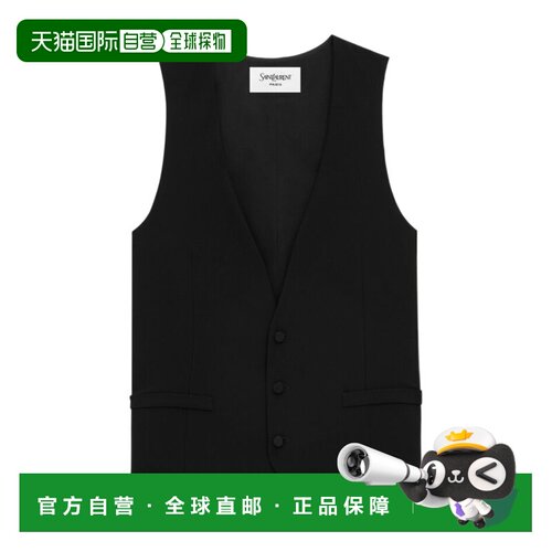 香港直邮Saint Laurent V 领背心 819877Y7I21 【付后1h可退】