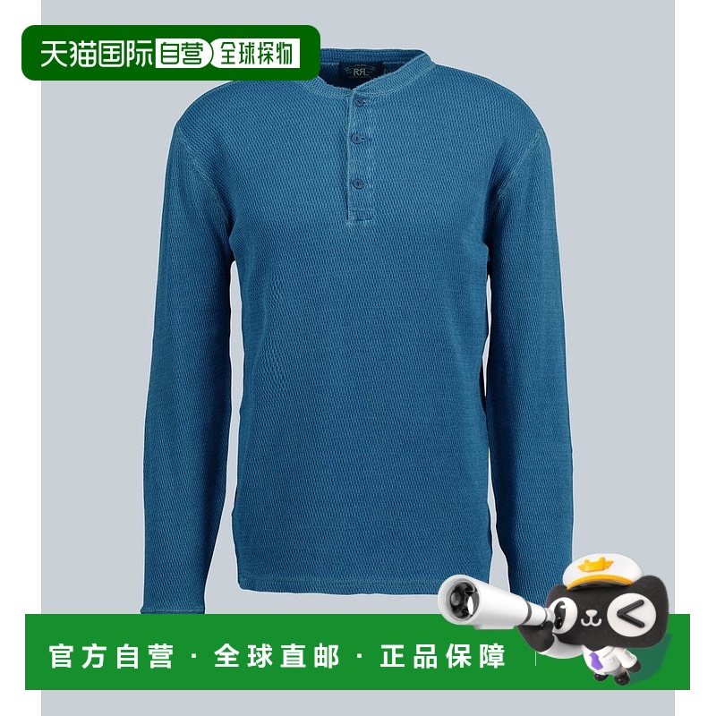 1h可退 香港直邮RRL 拉夫 劳伦RRL 男士 华夫格针织亨利领T恤