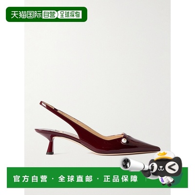 香港直邮Jimmy Choo 周仰杰 女士 Amita 45 人造珠宝装饰漆皮露跟