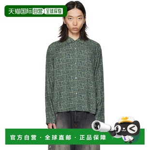 艾克妮 Studios 香港直郵Acne 綠色印花襯 海軍藍 男士 1h可退
