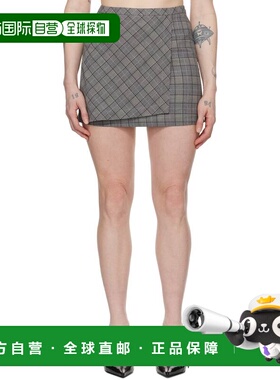 1h可退 香港直邮GANNI 甘尼 女士 灰色格纹短裙 F9044523G