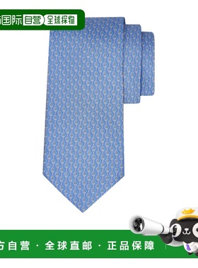 香港直邮Salvatore Ferragamo 网球印花真丝菲拉格慕 领带351329
