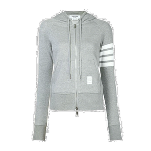 Thom Browne 条纹长袖拉链连帽衫 FJT001【付后1h可退】