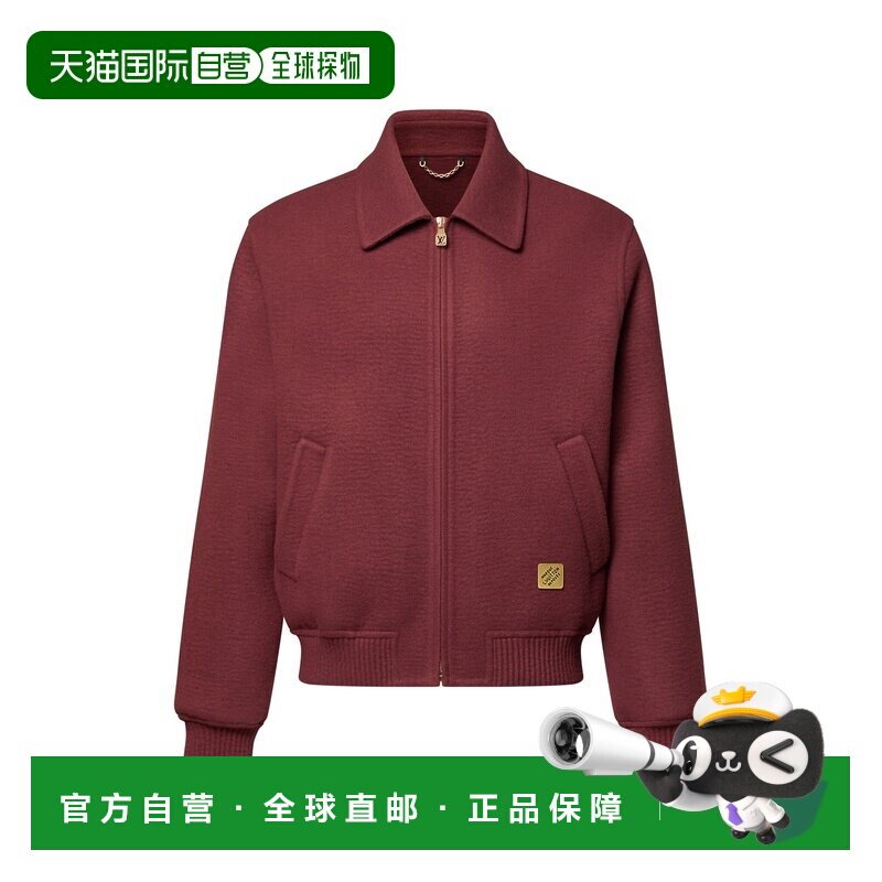 自营欧洲直邮LV路易威登 男士砖红色羊毛羊绒混纺双面夹克