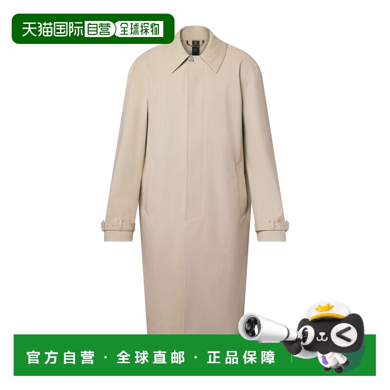 自营1h可退 欧洲直邮LV路易威登 男士浅米色棉长款风衣