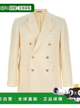 香港直邮AURALEE 男士 双排扣西装外套 A26SJ01WOOFFWHITE