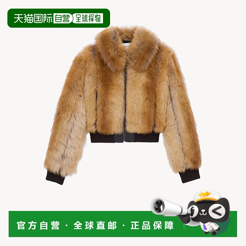 自营欧洲直邮YSL圣罗兰 女士麂皮色/焦橙色/深棕色羔羊皮拉链闭合