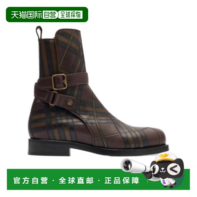 1h可退 香港直邮Burberry 格纹Ledger Jodphur短靴 81149341