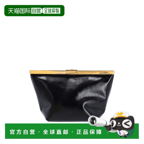 香港直邮JIMMY CHOO 女士斜挎包 GANACHEGUVBLACKGOLD CO 黑色