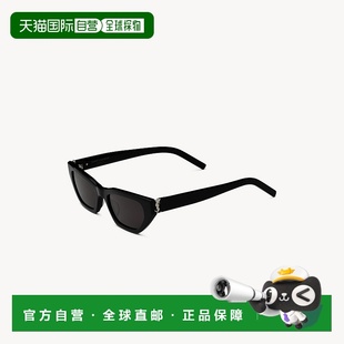 银色醋酸纤维细长窄款 M126女士黑色 猫 自营欧洲直邮YSL圣罗兰