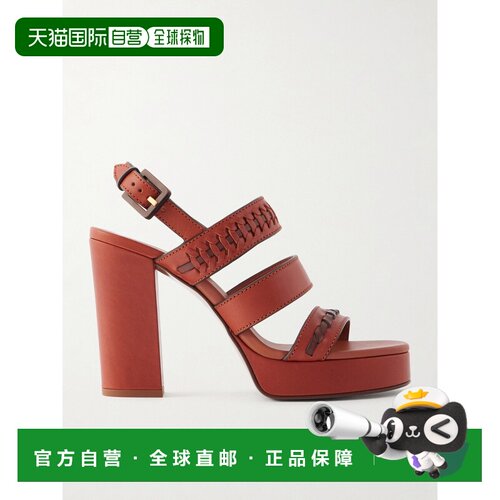 1h可退 ZIMMERMANN 女士 Alchemy 皮质防水台凉鞋 7180FS26A1