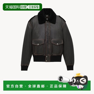 自营欧洲直邮YSL圣罗兰 女士甘草色/赤褐色/黑色羔羊皮拉链闭合飞