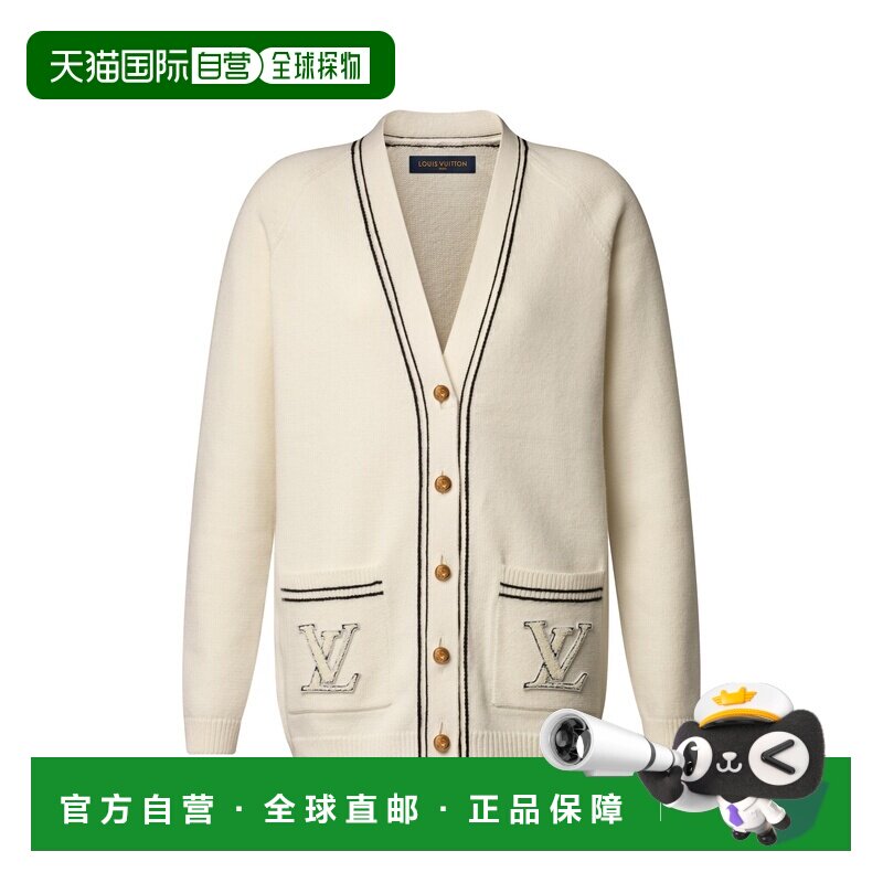 自营欧洲直邮LV路易威登 Nautical女士乳白色羊毛撞色细节针织开
