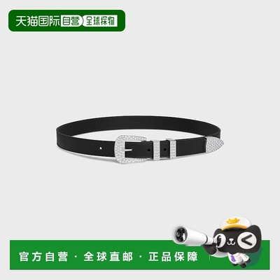自营1h可退 欧洲直邮CELINE赛琳 MARCO 中号复古感小牛皮镶钻皮带