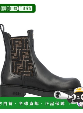 香港直邮Fendi 芬迪 女士 Filo 黑色皮质短靴 8T8576A379切尔西靴