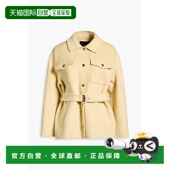 1h可退 MFPOU01332859J 束带羊毛混纺毛毡夹克 香港直邮Maje 女士