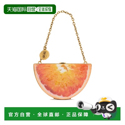 香港直邮Saint Laurent EVENING橙子迷你手拿包 864405JAAMG