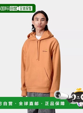 自营欧洲直邮Carhartt Wip 男士橙色棉/涤纶卫衣帽衫连帽衫