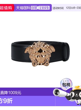 1h可退 香港直邮versace 范思哲 女士 黑色皮带 1020000DVTP11B00