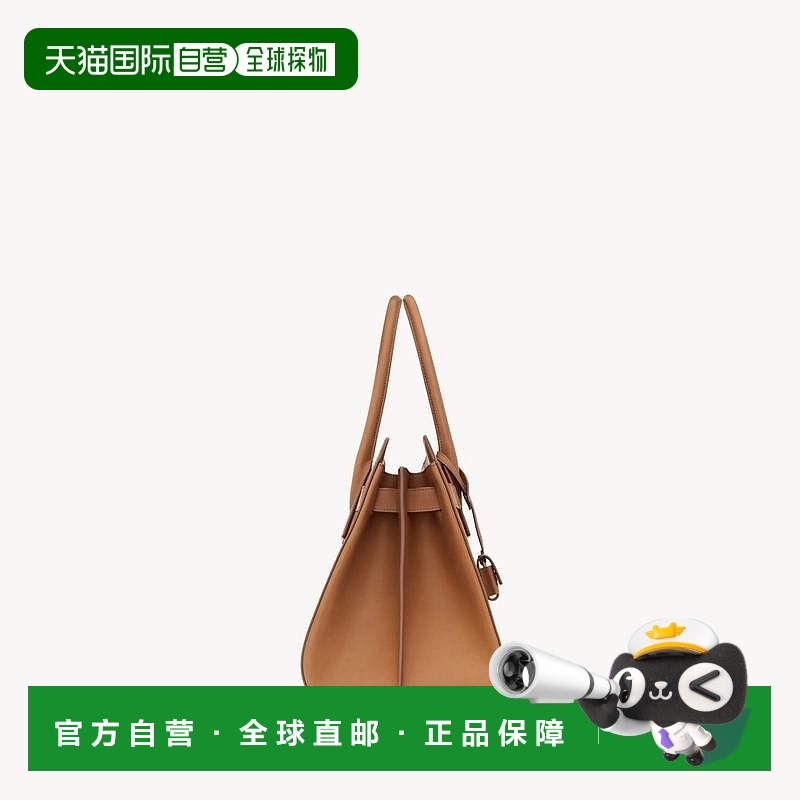 自营欧洲直邮YSL圣罗兰 SAC DE JOUR系列女士棕褐色牛皮革手提包