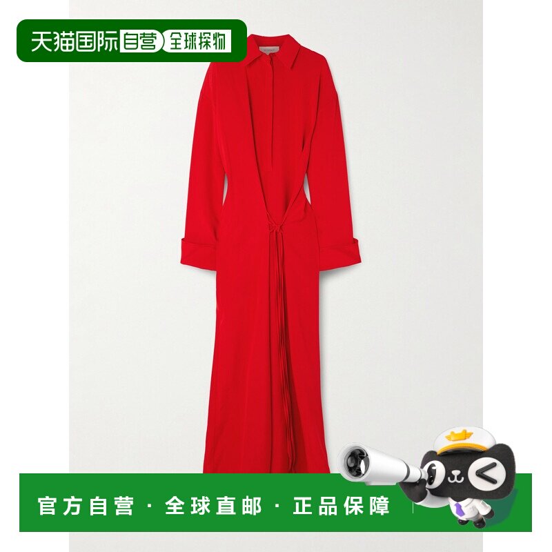 1h可退 香港直邮Sportmax 斯宝麦斯 女士 打结真丝混纺双绉长款衬