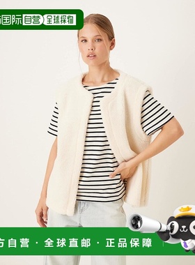 1h可退 香港直邮ASOS 女士 borg 设计抓绒马甲(奶油色) beige米色