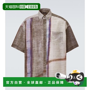 印花棉质真丝保龄球衬衫 男士 阿玛尼 香港直邮armani