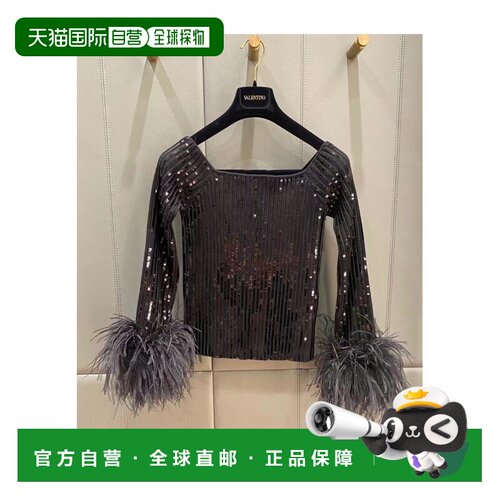 1h可退 香港直邮VALENTINO 女士衬衫 1B3KC36R79A0NO AW2022 黑色
