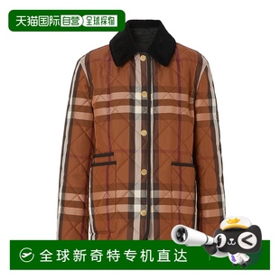 休閑時尚 香港直郵Burberry 格紋菱格絎縫夾克 80604871高端流行