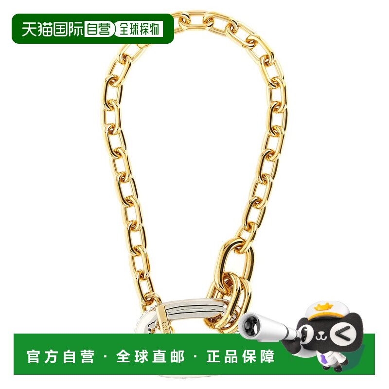 香港直邮Rabanne 女士 粗鏈橢圓形細部項鍊 26PBB0379MET851吊坠
