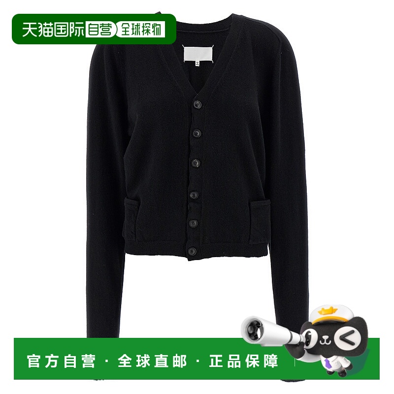 香港直邮Maison Margiela 马丁 马吉拉 女士 黑色羊毛针织开衫 S2