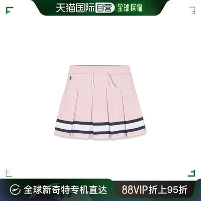 欧洲直邮Ralph Lauren Kids童装Polo Pony褶饰半身裙针织条纹短裤