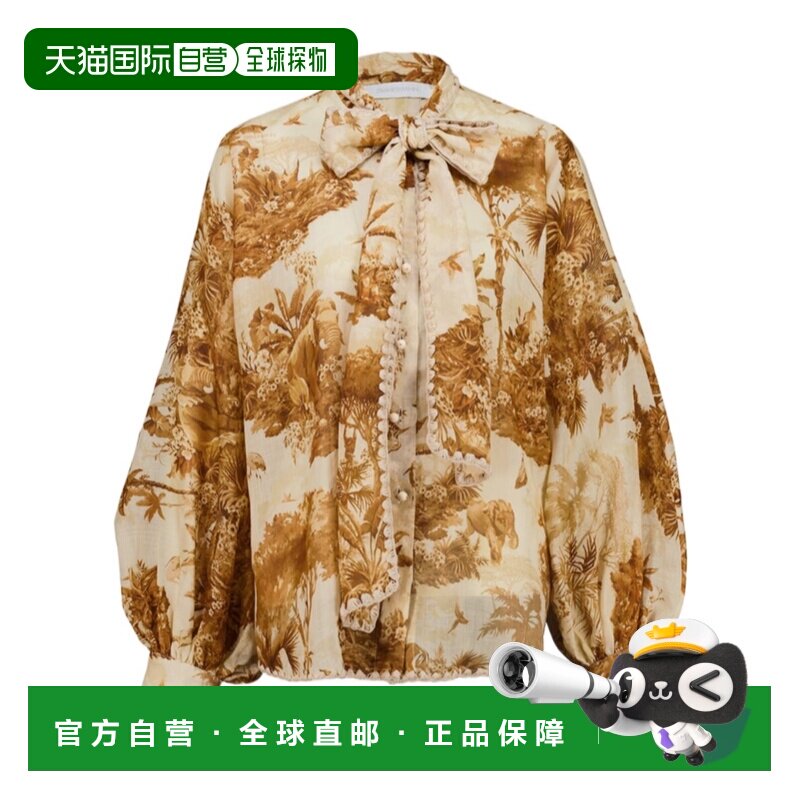 Zimmermann 系领衬衫 8494TSS262长袖苎麻泡泡袖