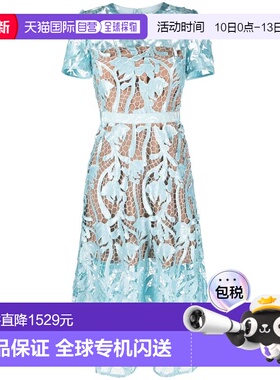 1h可退 香港直邮Self-Portrait 女士 浅蓝蕾丝中长连衣裙 RS24181
