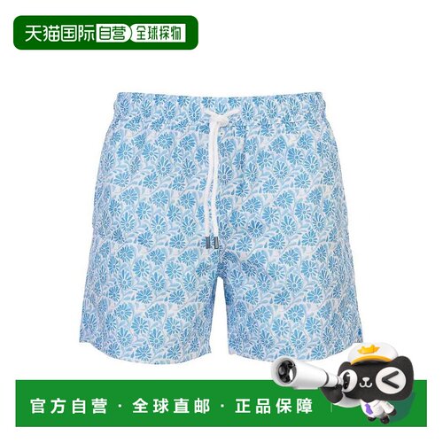 欧洲直邮FEDELI 男士泳装 00318F8211 SS2026 蓝色 Madeira swims