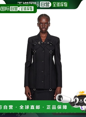 1h可退 香港直邮off-white 女士 黑色针扣西装外套 OWEF117F23FAB