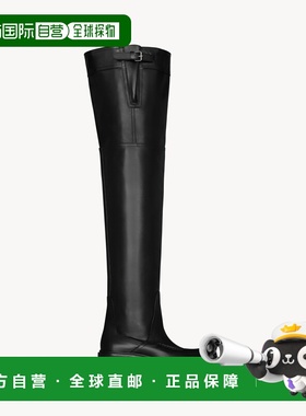 自营欧洲直邮YSL圣罗兰 JOE系列男士黑色小牛皮方头长靴男靴靴子