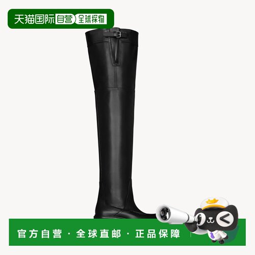自营欧洲直邮YSL圣罗兰 JOE系列男士黑色小牛皮方头长靴男靴靴子