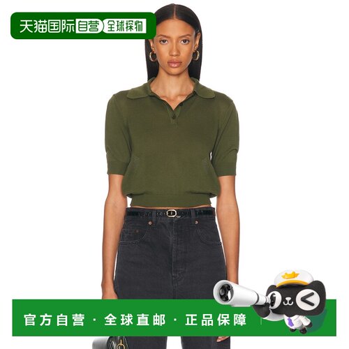 1h可退 香港直邮Saint Laurent 圣罗兰 女士 翻领短袖Polo衫 7241