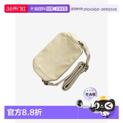 Stussy 拉链开合可调节肩带 棉质 单肩斜挎包 男女同款情侣款 米