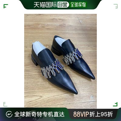 香港直邮Jil Sander 吉尔 桑达 女士 银链尖头平底鞋 JS37210A141