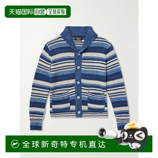 男士 1h可退 劳伦RRL 香港直邮RRL 青果领条纹棉麻混纺针织 拉夫