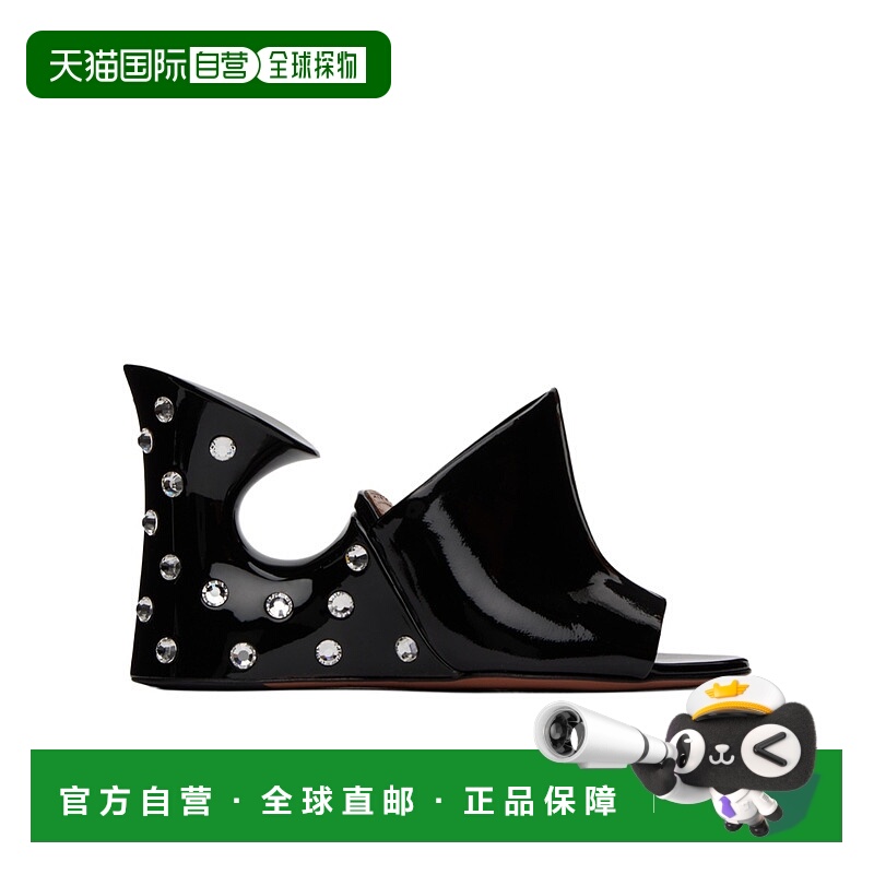香港直邮Alaia 水钻装饰高跟穆勒鞋 AA3M033CK211