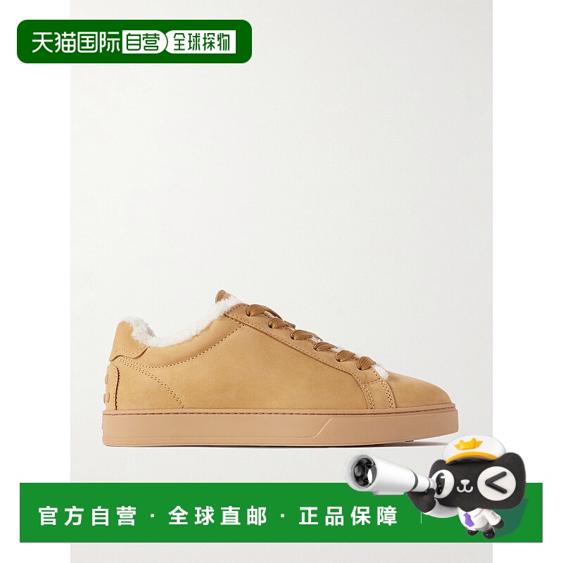 1h可退 香港直邮TOD'S 托德斯 女士 皮毛饰边绒面革运动鞋 XXW04L