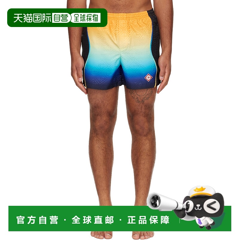 1h可退 香港直邮Casablanca 男士 多色 Gradient Jacquard 泳裤 M