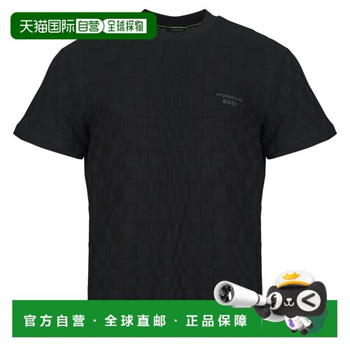 欧洲直邮BOSS雨果博斯衣服男短袖T恤衫黑色TS_PS Spirit70 Jacq