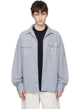 1h可退 香港直邮CARHARTT WIP 男士 蓝色 L/S Kelsey 衬衫 I03650
