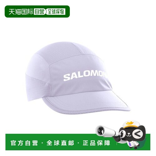 自营欧洲直邮SALOMON SENSE AERO浅紫白色聚酰胺运动棒球帽男女通
